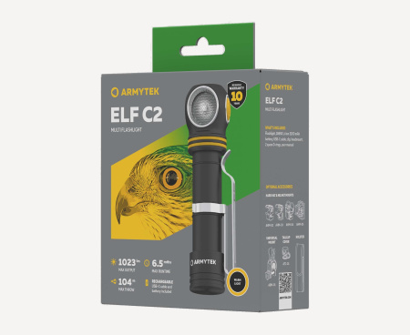 Фонарь ArmyTek Elf C2 USB-C (Холодный; 1100Lm)